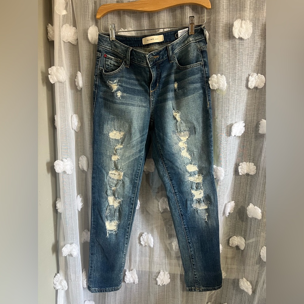 Slink jeans distressed Mid Wash Blue Women's Jeans